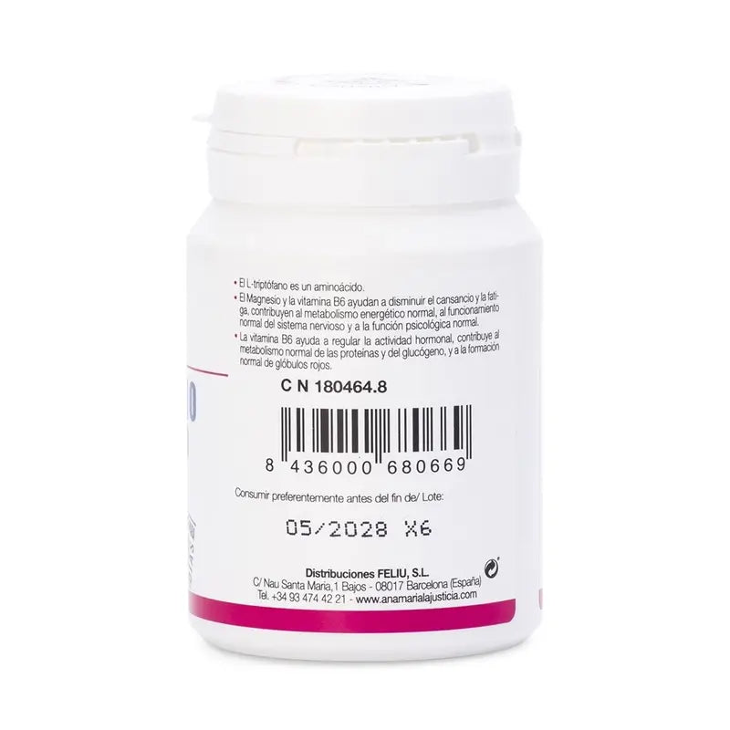 Ana Maria Lajusticia Tryptophane avec Magnésium + Vitamine B6, 60 comprimés
