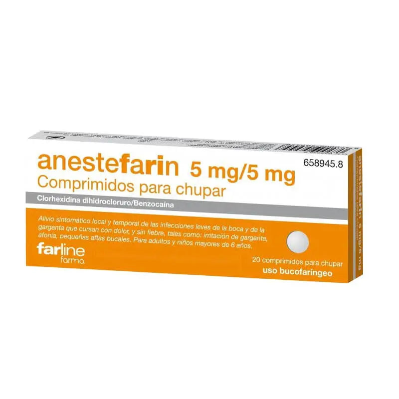 Anestefarin 5 Mg/5 mg 20 Tablets for Sucking