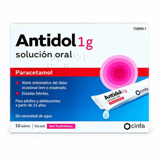 Antidol 1 g Solution buvable, 10 Sachets