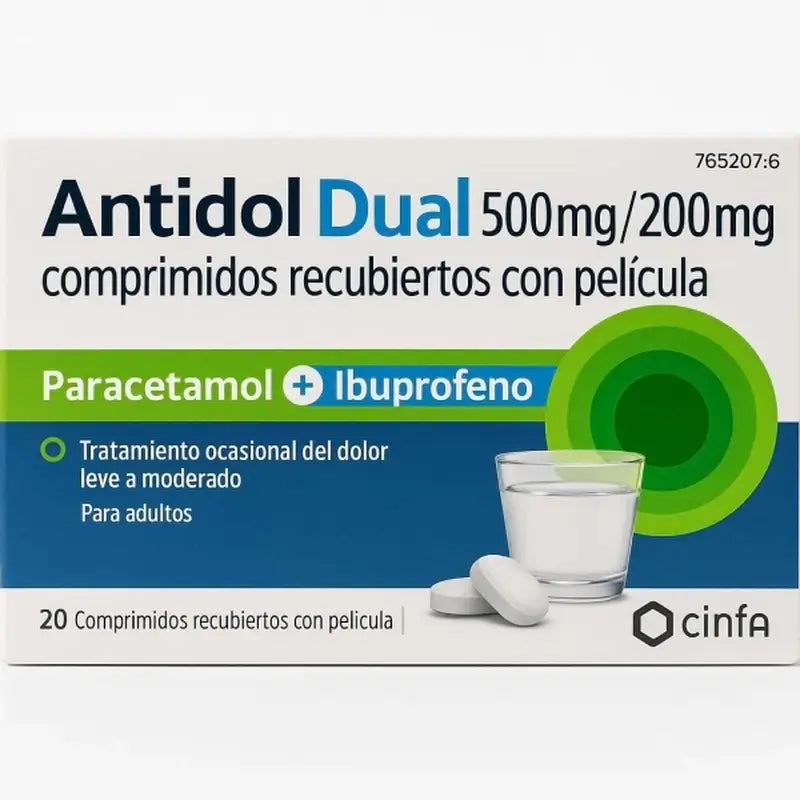 Antidol Dual 500 Mg / 200 Mg, 20 tablets