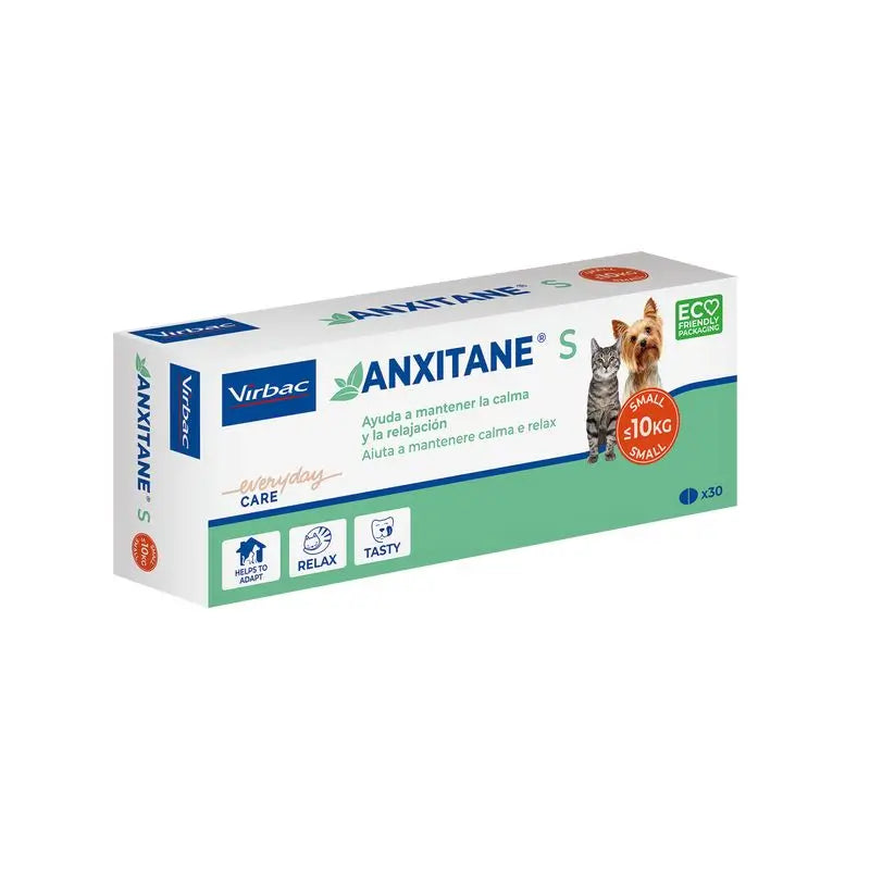 Virbac Anxitane S, 30 comprimés relaxants pour chats et chiens 0 - 10kg