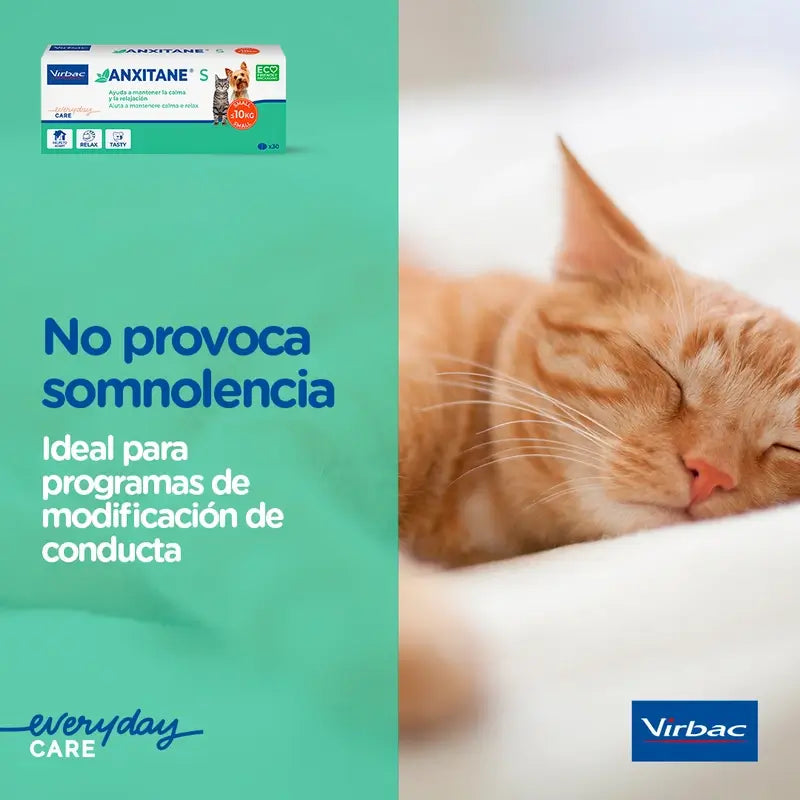 Virbac Anxitane S, 30 comprimés relaxants pour chats et chiens 0 - 10kg