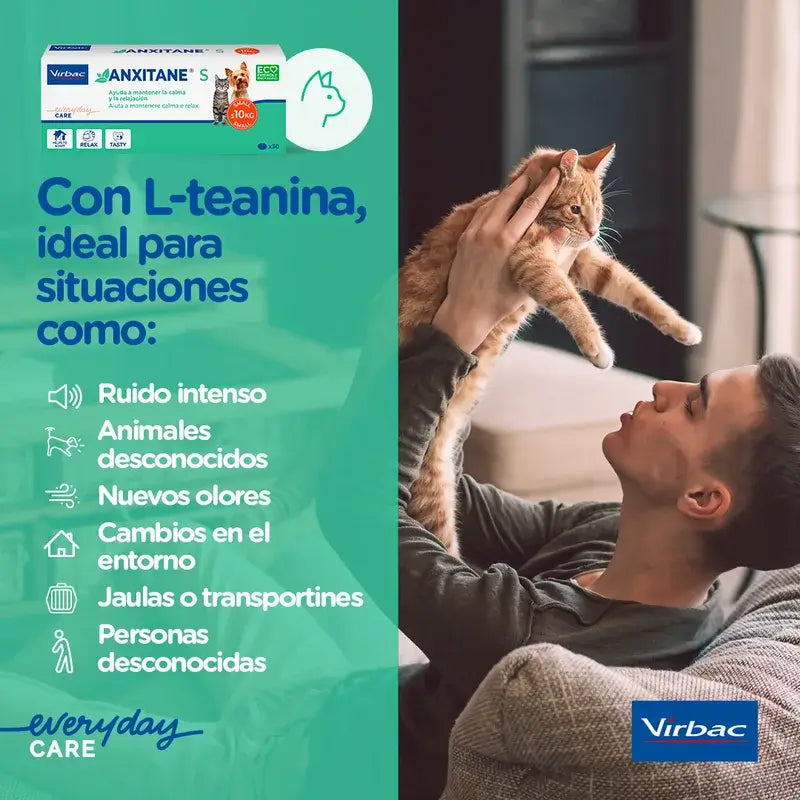 Virbac Anxitane S, 30 comprimés relaxants pour chats et chiens 0 - 10kg