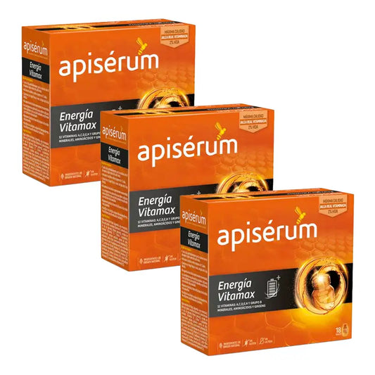 ApiSérum Triplo Energia Vitamax 3 x 18 Flacons