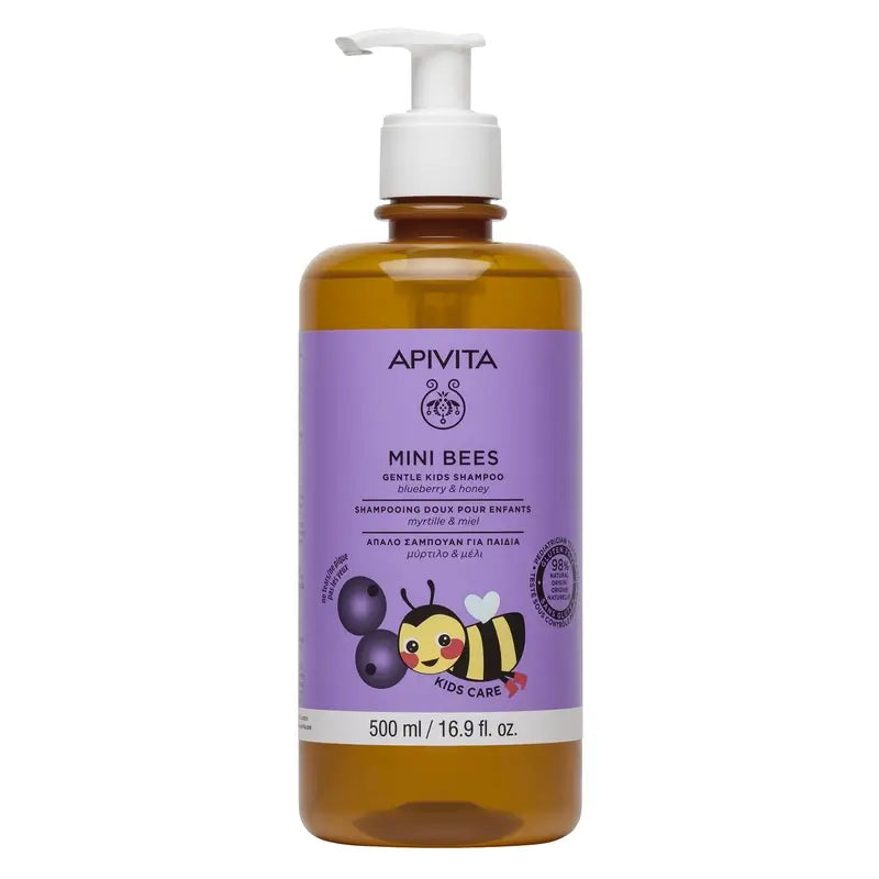 Shampooing doux pour enfants Apivita avec canneberge et miel, 500 ml