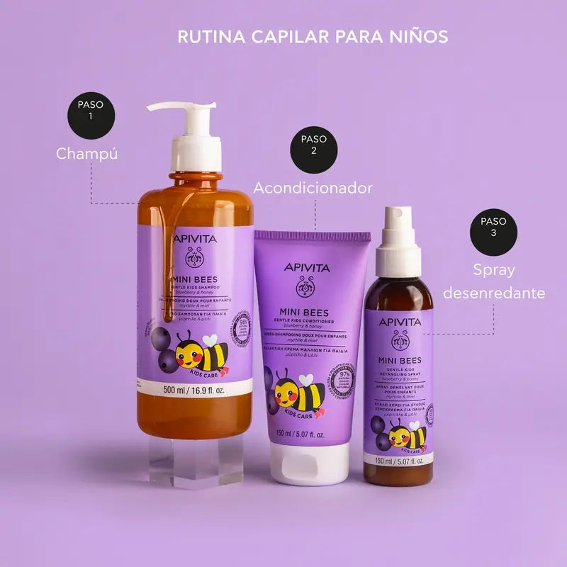 Shampooing doux pour enfants Apivita avec canneberge et miel, 500 ml