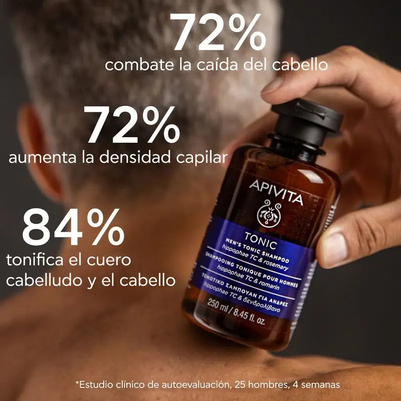 APIVITA Shampooing tonifiant contre la chute des cheveux pour hommes à l'argousier et au romarin 250 ml