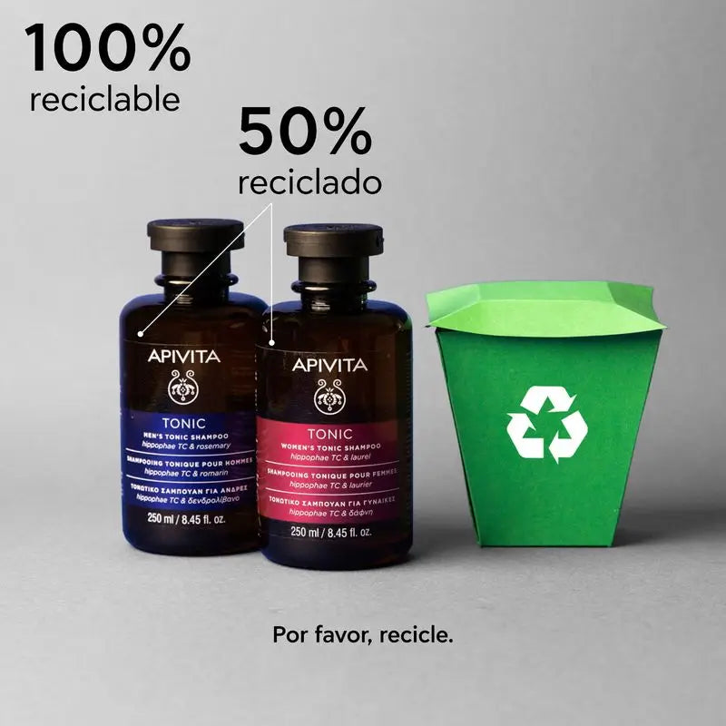 APIVITA Shampooing tonifiant contre la chute des cheveux pour hommes à l'argousier et au romarin 250 ml