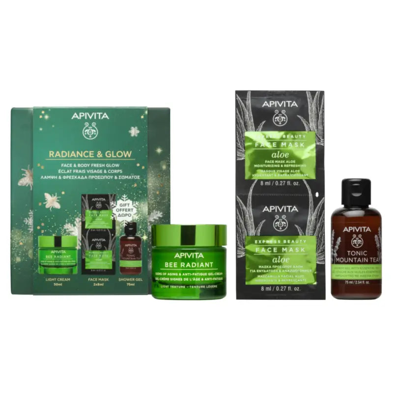 Apivita Coffret Bee Radiant Crème Légère, 50 + 2*8 + 75 ml