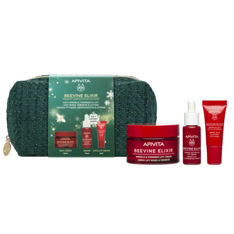 Coffret Apivita Beevine Elixir Routine Crème Riche + Cadeaux, 50 + 10 + 5 ml