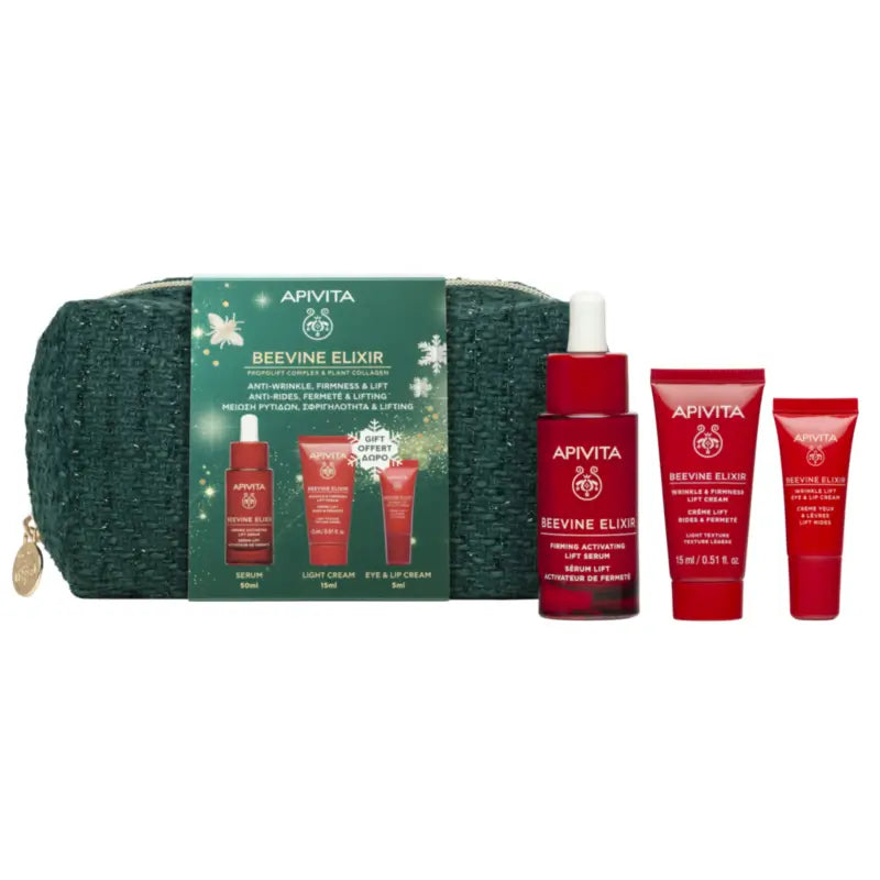 Coffret Apivita Beevine Elixir Routine Sérum + Cadeaux, 30 + 5 + 15 ml