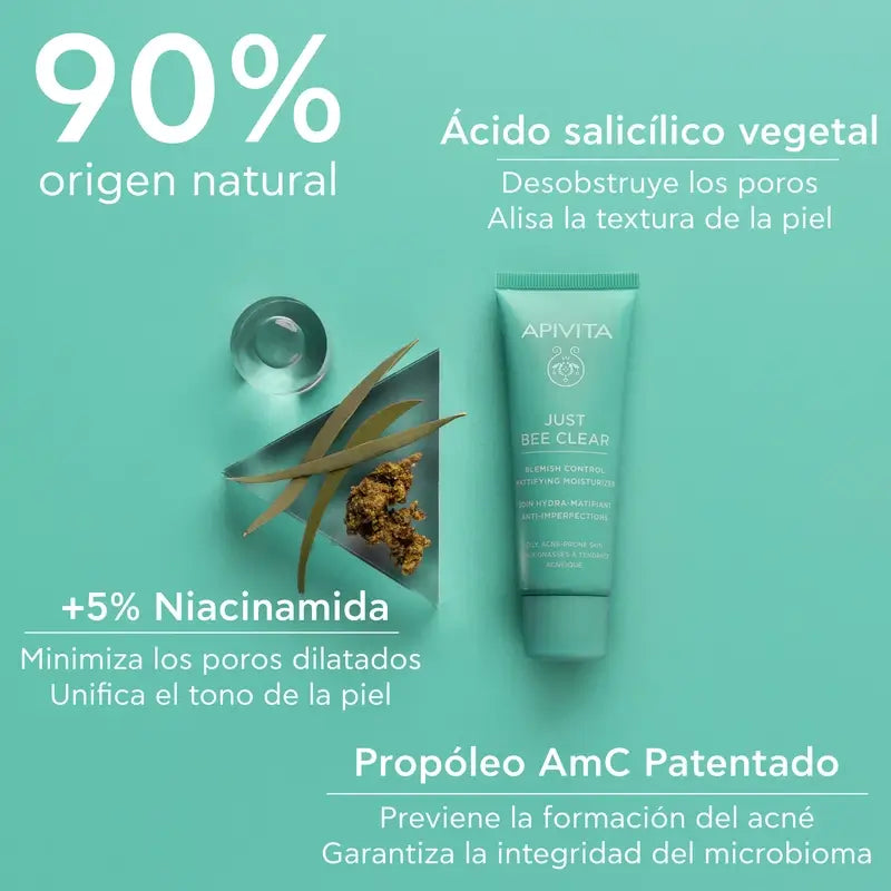 Apivita Just Bee Clear Mattifying Anti-Perfection Cream, 40 ml