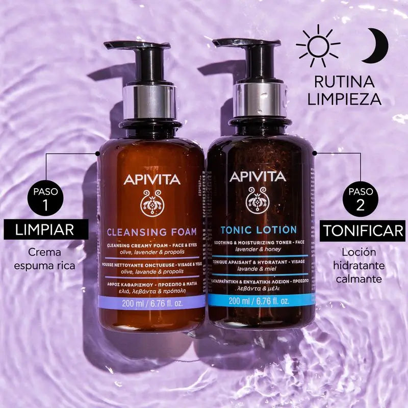 APIVITA Crème moussante nettoyante pour le visage Olive et Lavande 200 ml