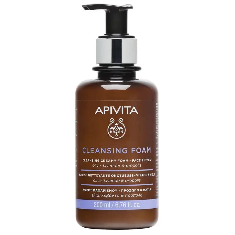 APIVITA Facial Cleansing Foaming Facial Cream Olive & Lavender 200 ml