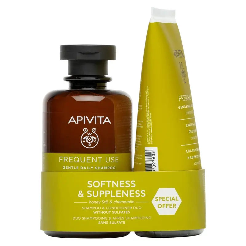 Apivita Hair Care Daily Use Pack Gentle Shampooing + Conditioner, 250 + 150 ml