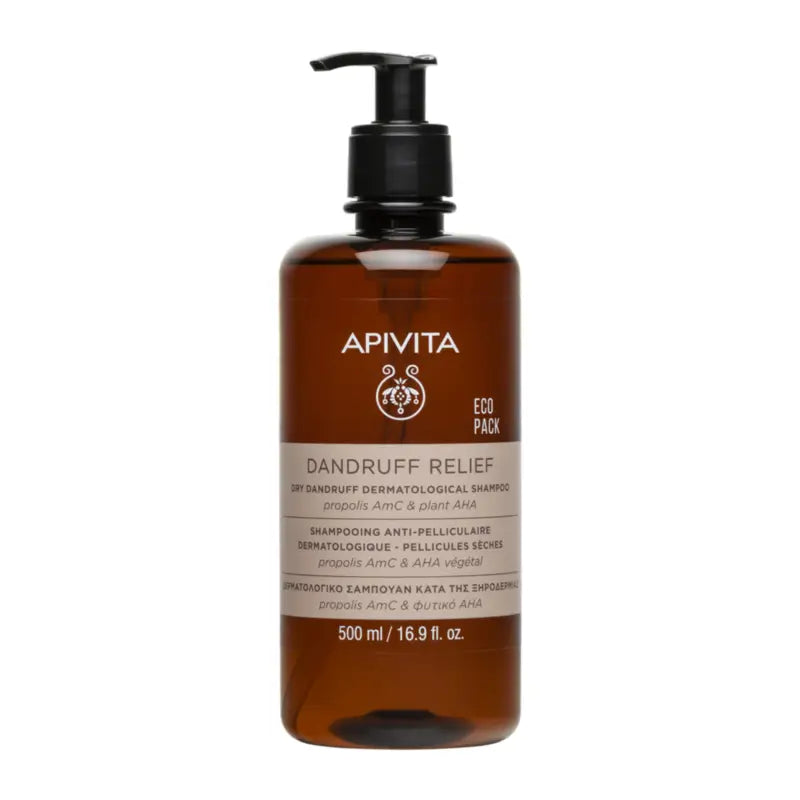 Apivita Ecopack – Shampooing dermatologique contre les pellicules sèches, 500 ml