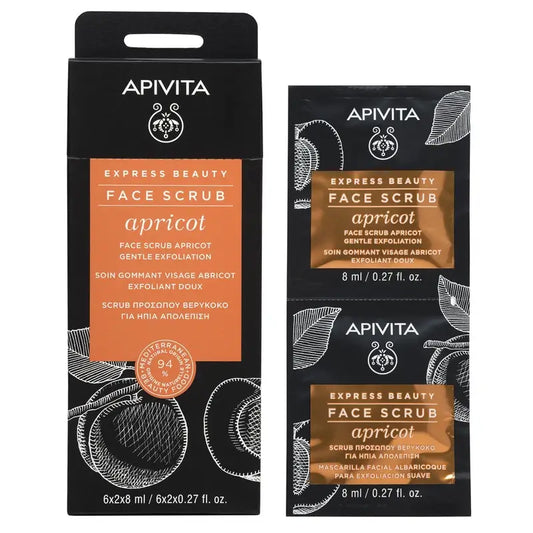 Apivita Express Beauty Abricot Exfoliating Scrub, 2x8 ml