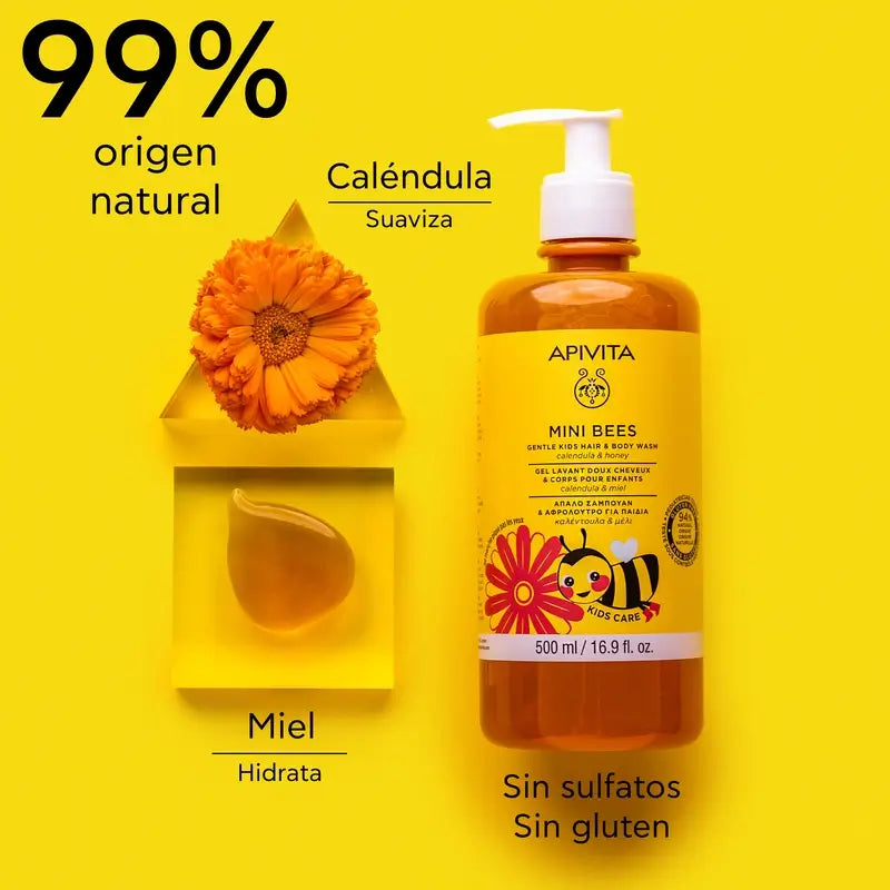 APIVITA Shampooing Gel doux pour enfants, 500 ml