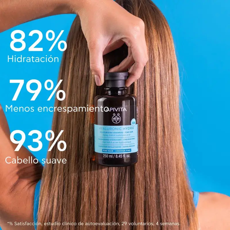 Apivita Hydra Hyaluronic Shampooing Hydratant Cheveux Fins, 250 Ml