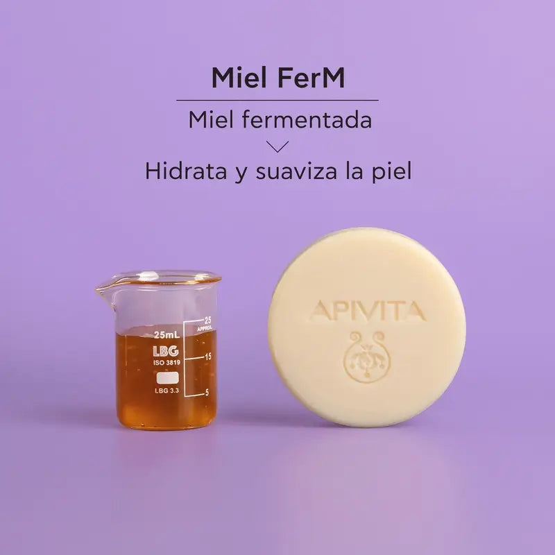 Apivita Cleanser & Make-up Remover Nettoyant solide pour le visage et les yeux, 80 G