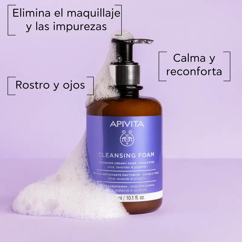 Apivita Facial Cleansing Promotion - Crème moussante nettoyante pour le visage et les yeux, 300ml