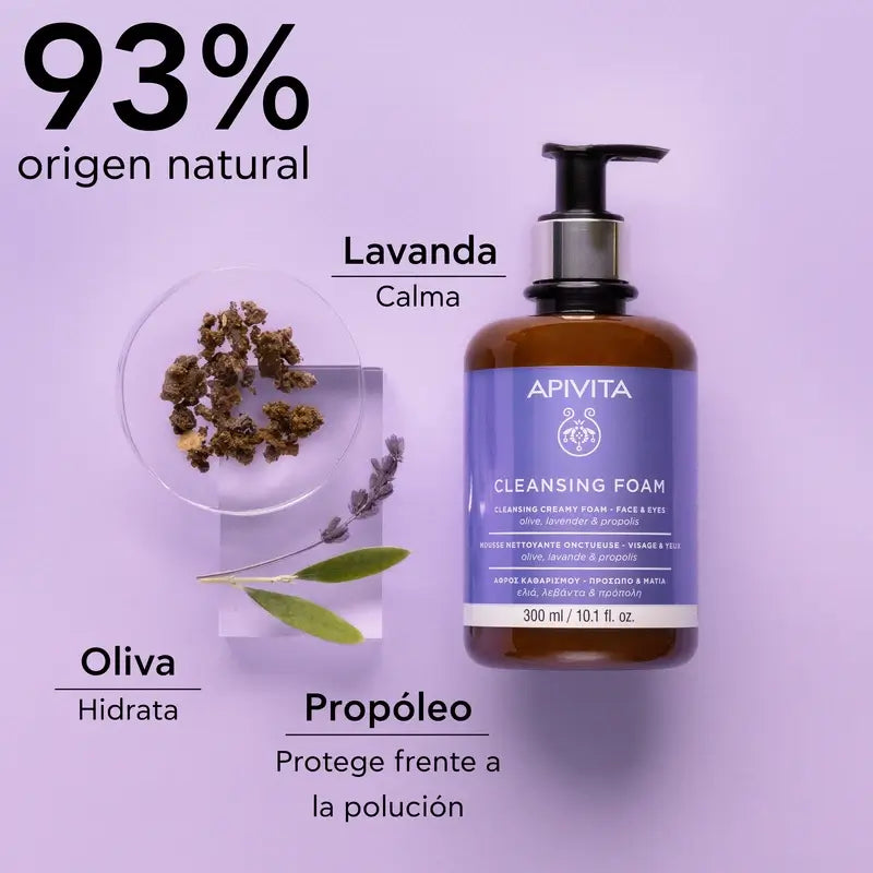 Apivita Facial Cleansing Promotion - Crème moussante nettoyante pour le visage et les yeux, 300ml