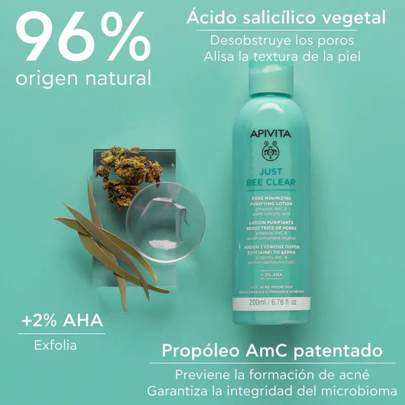 Apivita Just Bee Clear Pore Minimising Purifying Lotion, 200 ml