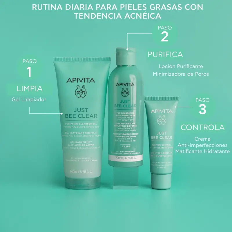 Apivita Just Bee Clear Pore Minimising Purifying Lotion, 200 ml