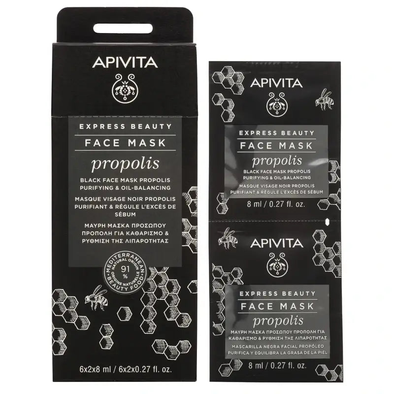 APIVITA Masque de beauté express pour peaux jeunes et grasses à la propolis
