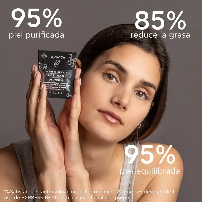 APIVITA Masque de beauté express pour peaux jeunes et grasses à la propolis