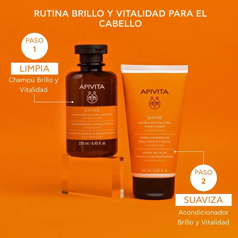 APIVITA Shampooing brillance et vitalité à l'orange et au miel 250 ml