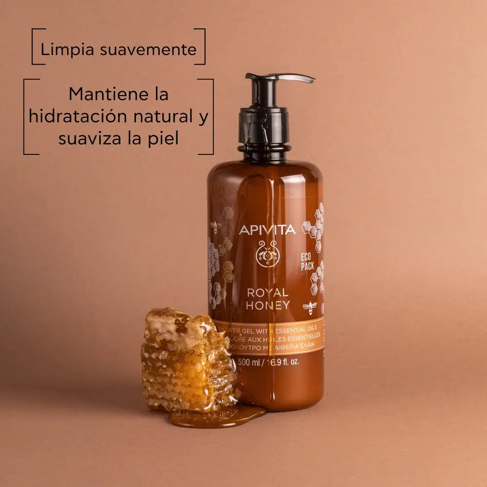 APIVITA Gel douche crémeux au miel royal et aux huiles essentielles, 500 ml