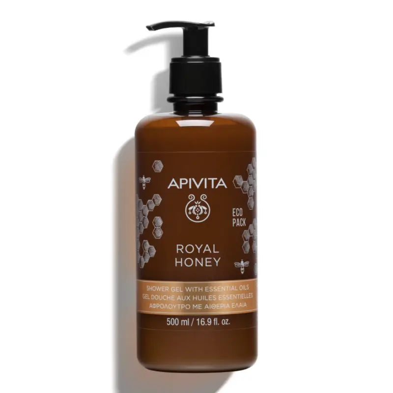 APIVITA Gel douche crémeux au miel royal et aux huiles essentielles, 500 ml