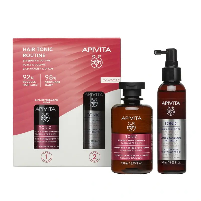 Apivita Tonic Promo Women's Hair Routine Anti-Hair Loss Lotion, 150 Ml + Free Tonic Shampoo 250Ml