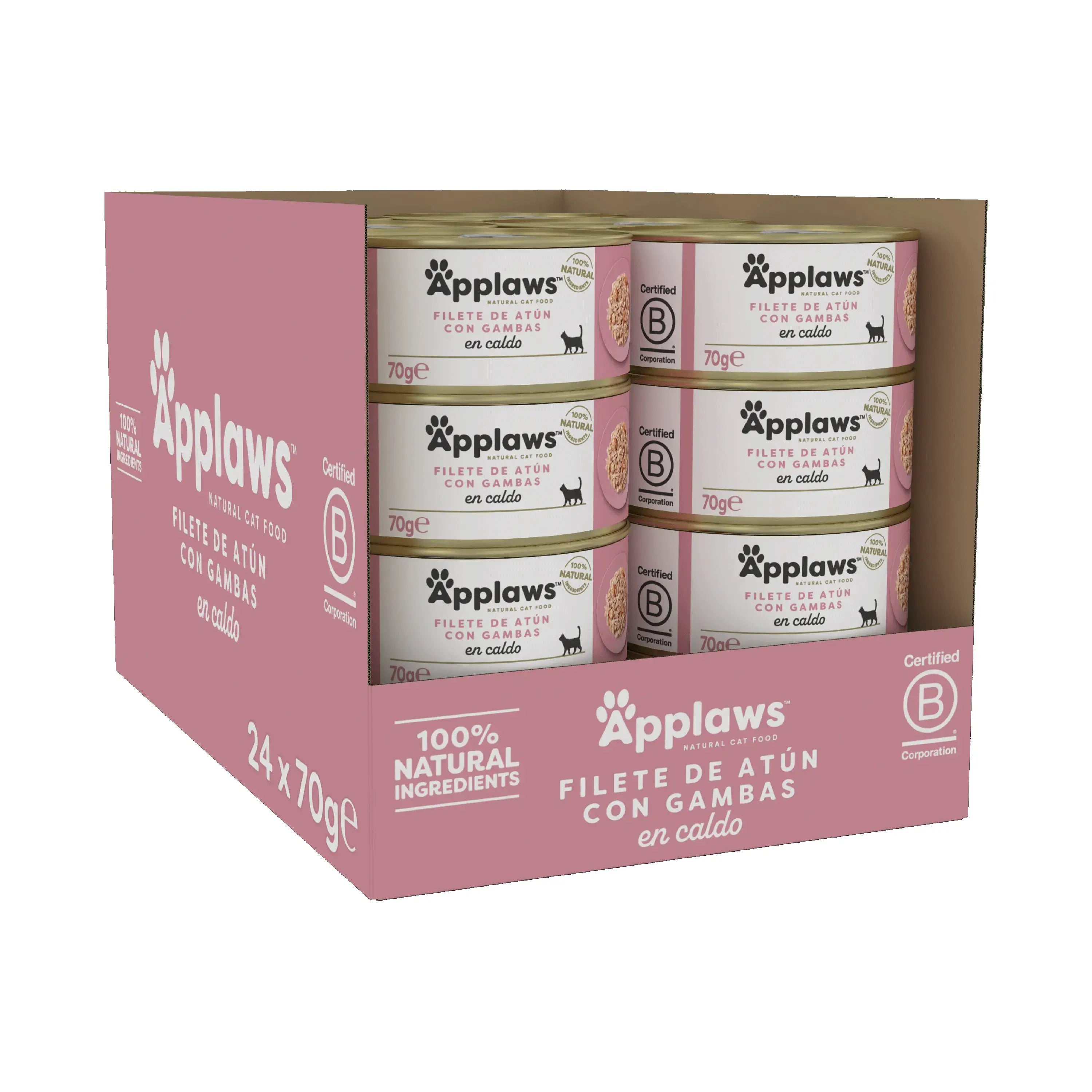 Applaws Cat Boîte de thon et crevettes 24X70Gr