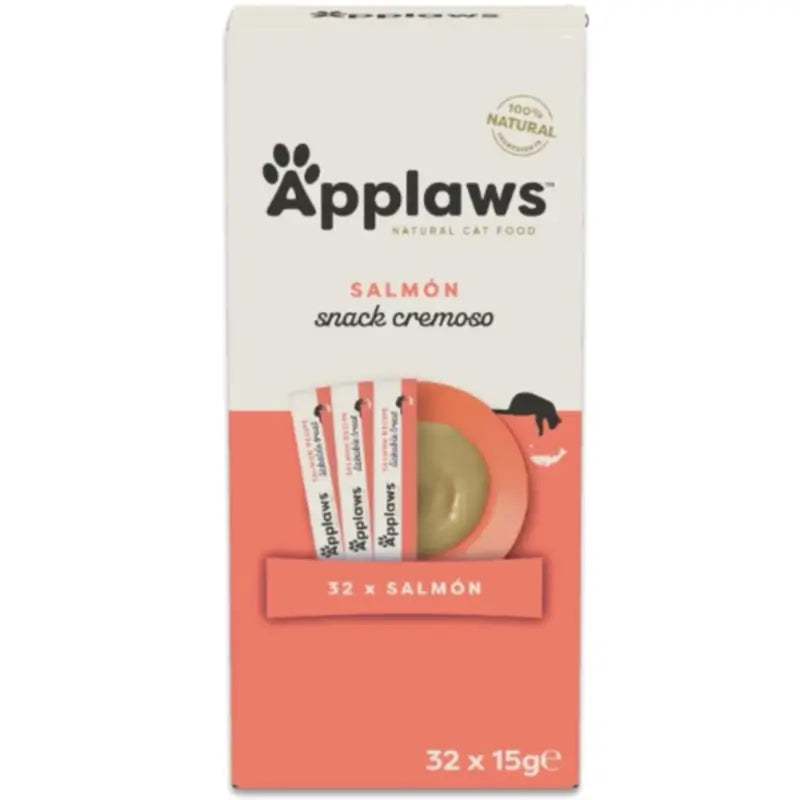 Applaws Cat Snack Lickable au saumon, 4 x 8 x 15 g