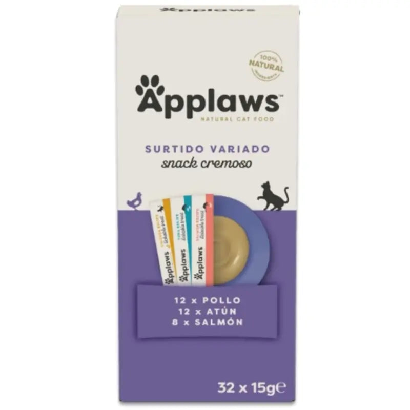 Applaws Cat Snack Lickable, assortiment varié, 4 x 8 x 15 g