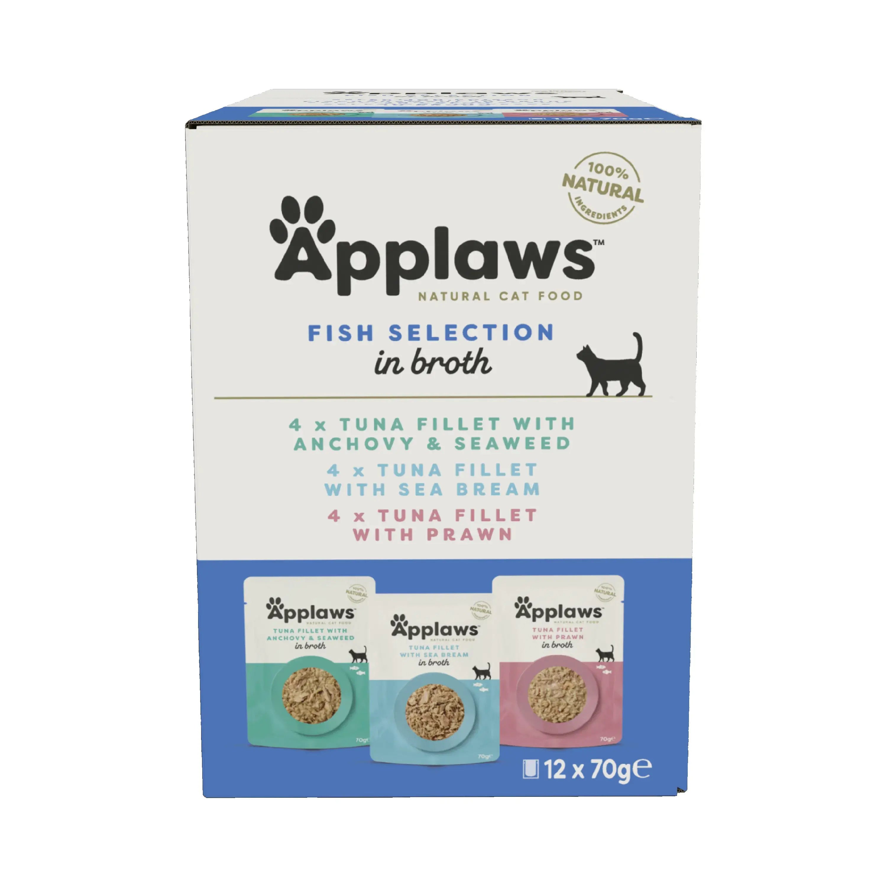 Applaws Cat Fish Broth Sachet Multipack 12X70