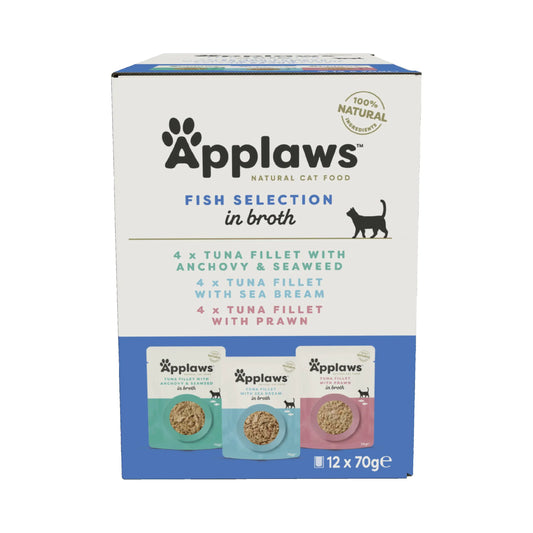 Applaws Cat Fish Broth Sachet Multipack 12X70