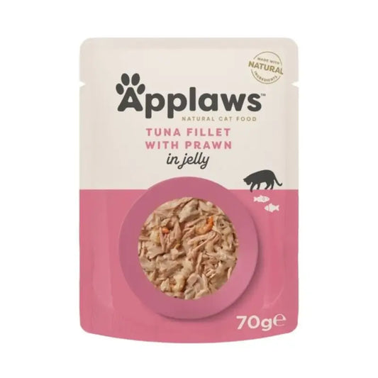 Applaws Cat : gelée au thon et aux crevettes, 16 x 70 g