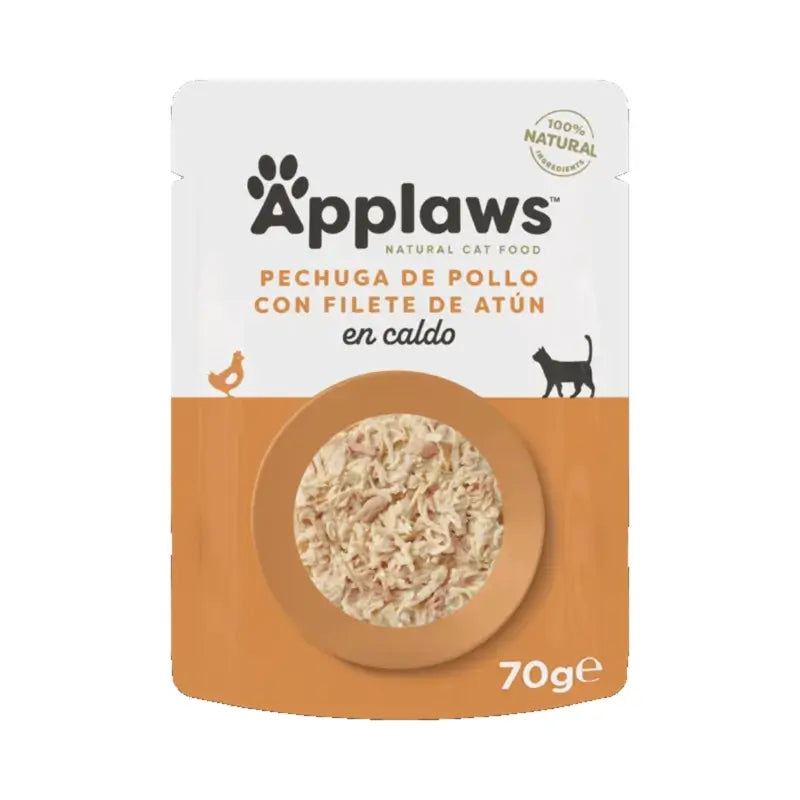 Applaws Cat : poulet et filet de thon, 12 x 70 g