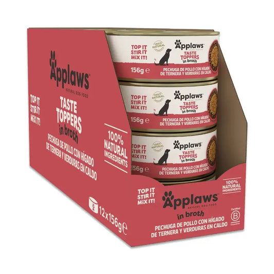 Applaws Dog Can Toper Chicken Higa Tern Verd Broth 12X156Gr
