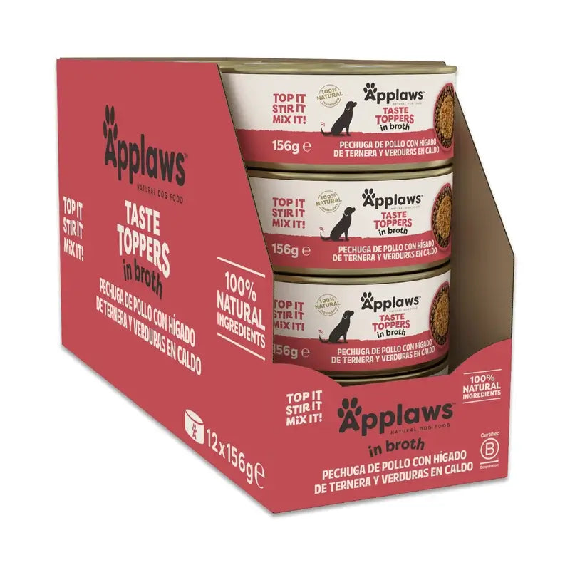 Applaws Dog Can Toper Chicken Higa Tern Verd Broth 12X156Gr