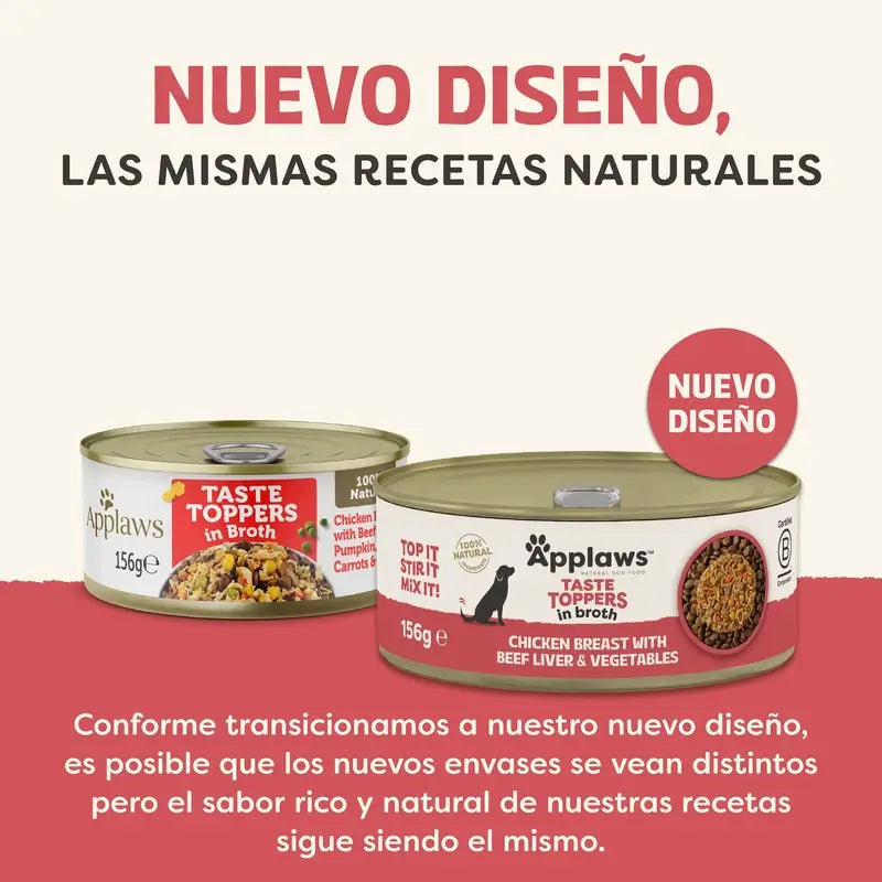 Applaws Dog Can Toper Chicken Higa Tern Verd Broth 12X156Gr
