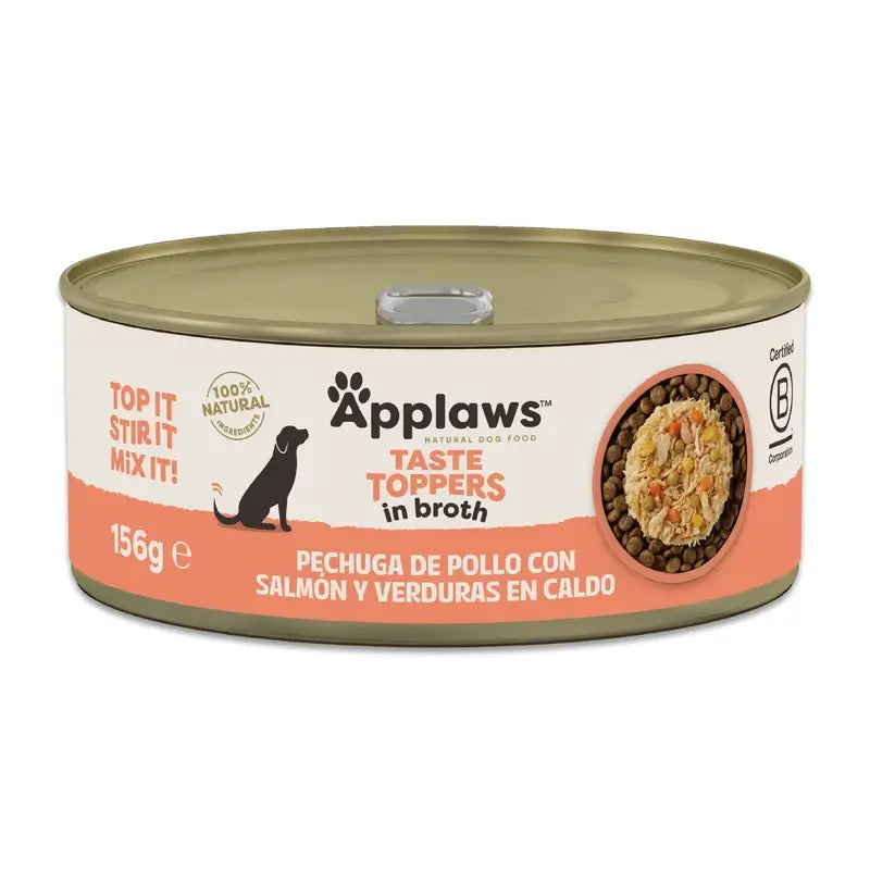 Applaws Dog Chicken Salmon Vegetable Broth Topper Can 12X156Gr