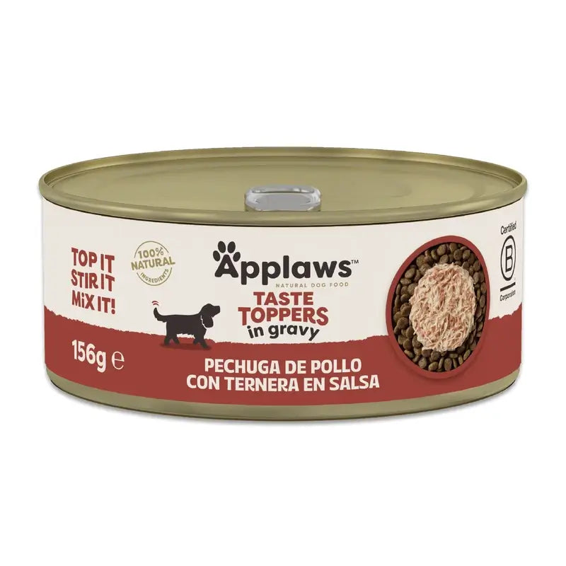 Applaws Dog Topper Tin Chicken & Beef In Sauce 12X156Gr