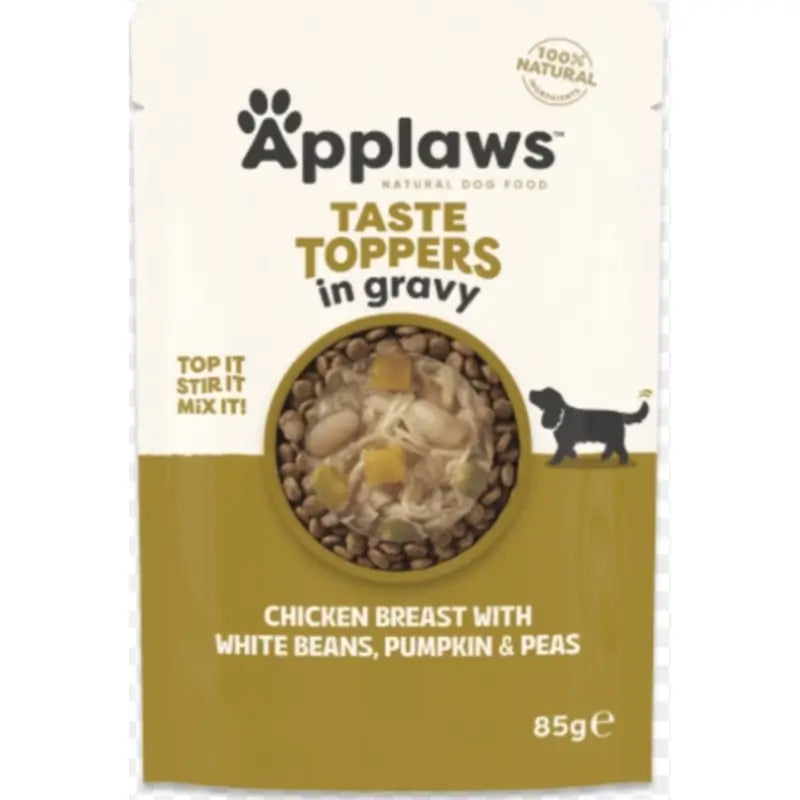 Applaws Dog Sachet de garniture au poulet, petits pois et haricots verts, 12 x 85 g