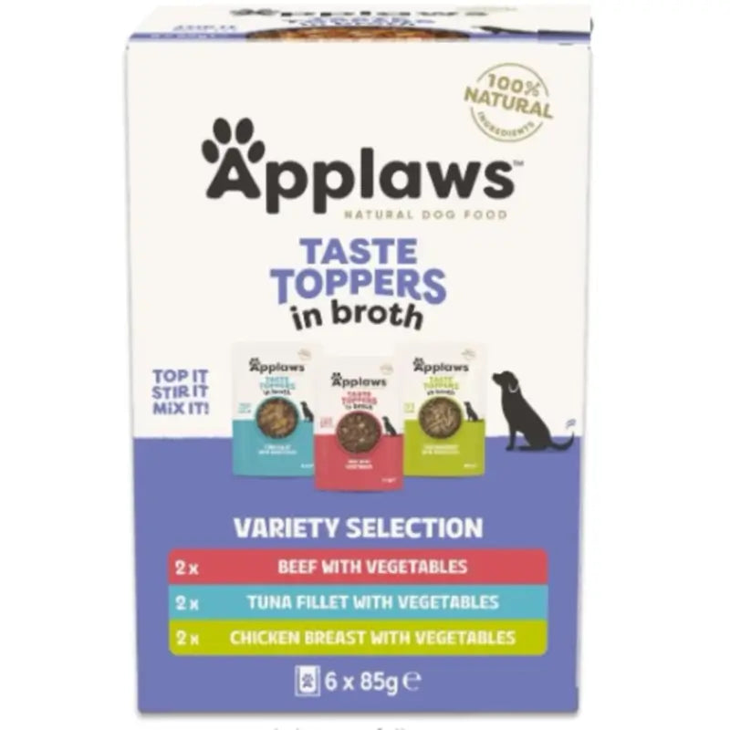 Applaws Dog Assortiment de garnitures pour plats, lot de 6 x 85 g