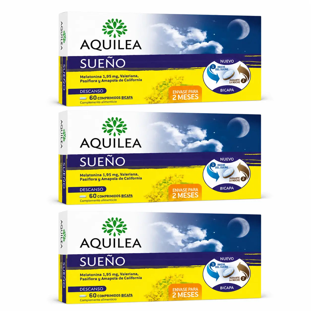 Aquilea Sueño, 60 comprimés bicouche, lot de 3