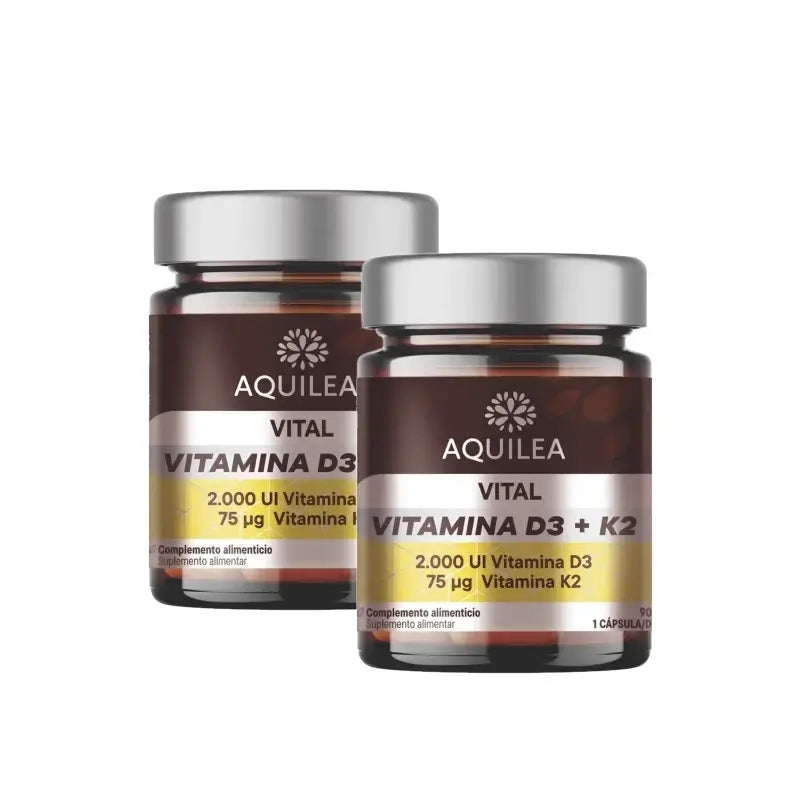 Aquilea Vitals Vit D3+K2, 90 gélules, lot de 2